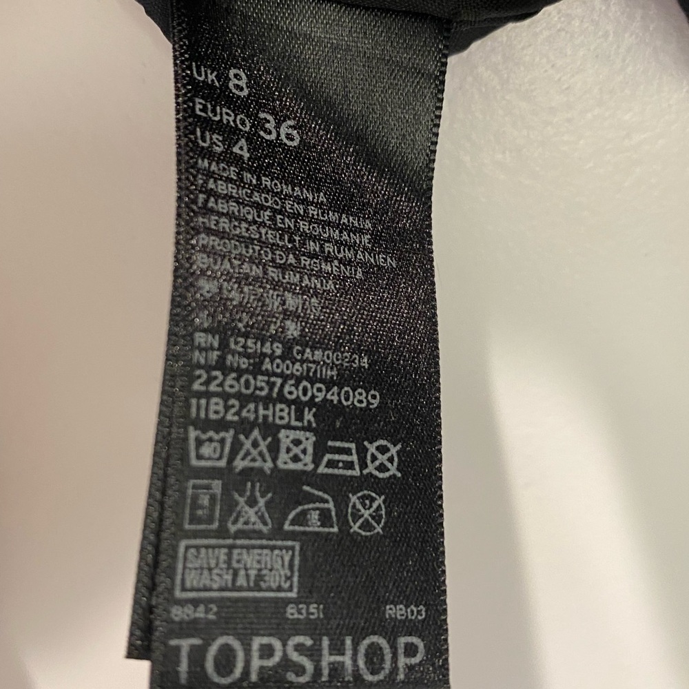 NWOT-Topshop Black Polyester Full Zip Lightweight bomber jacket w/pockets Size 4 - Picture 5 of 5